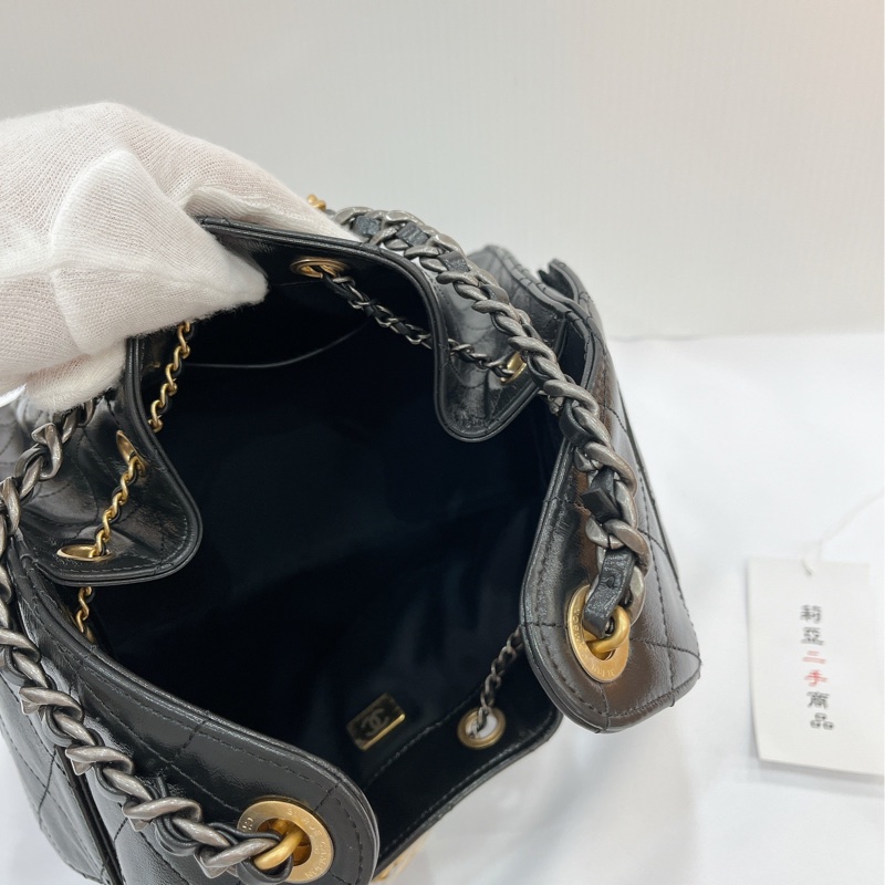 莉亞精品♡Chanel AS5293 25bag 亮面折紋小牛皮 二手-16