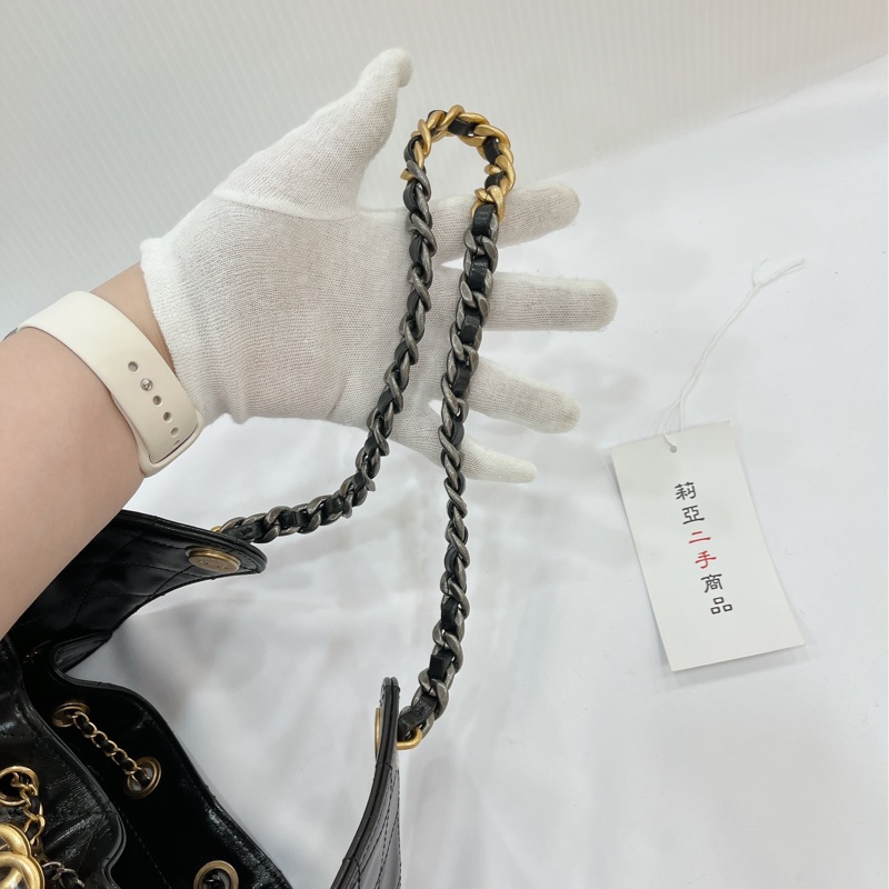 莉亞精品♡Chanel AS5293 25bag 亮面折紋小牛皮 二手-19