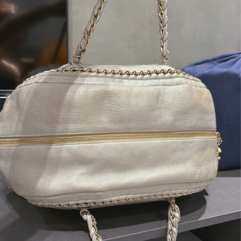 Chanel 機場包 旅行包 保齡球包/絕版香奈兒香檳金®️-5