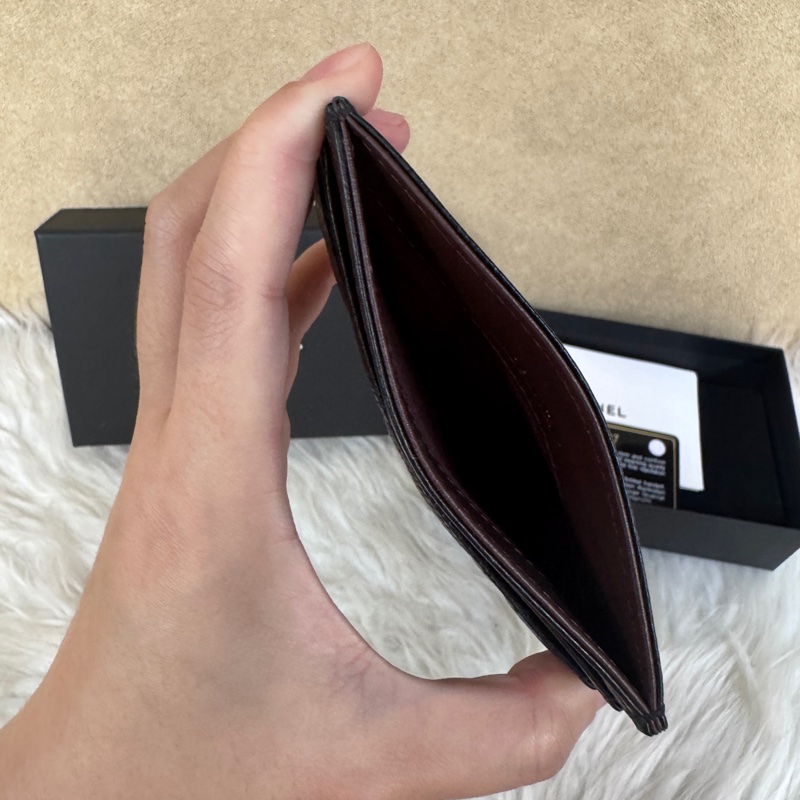 Chanel 經典款卡夾黑銀荔枝皮 閒置品-8