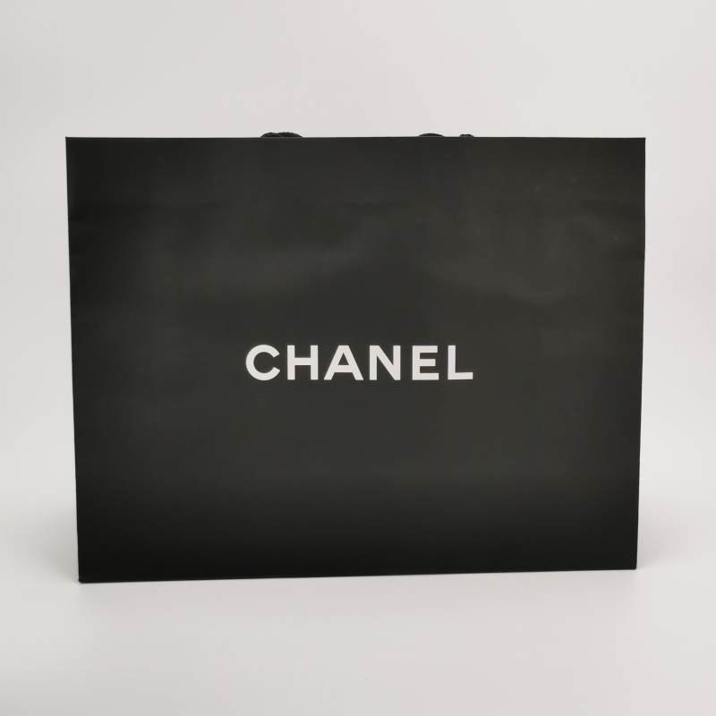 Chanel 牛皮帆布菱格紋雙C Logo拉鍊斜背包單肩包-9