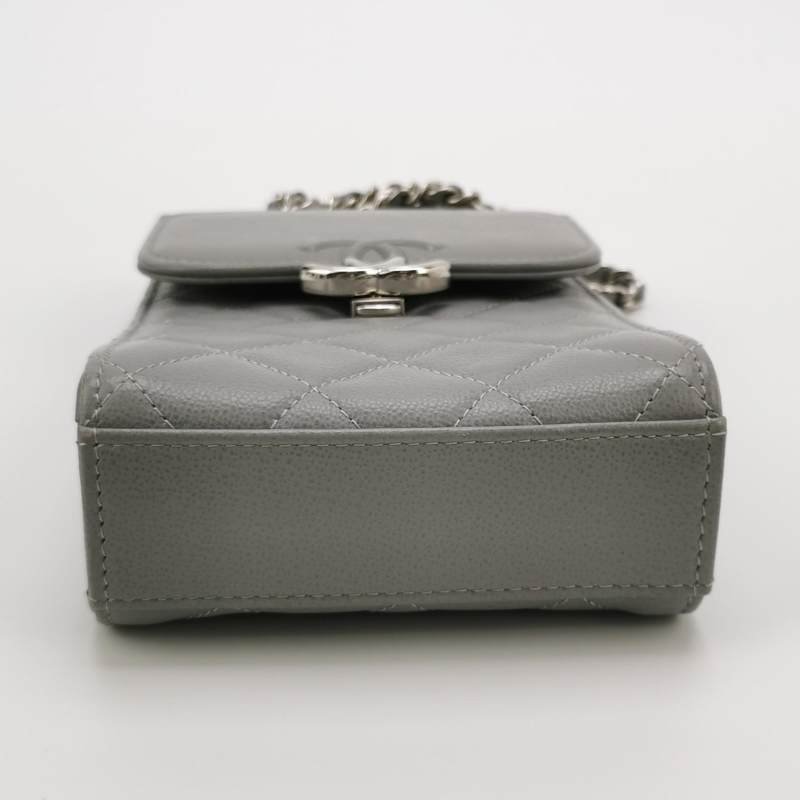 Chanel 牛皮純色字母logo斜背包單肩包-5