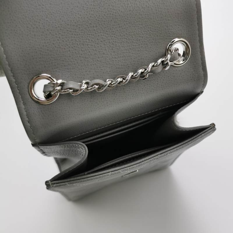 Chanel 牛皮純色字母logo斜背包單肩包-6