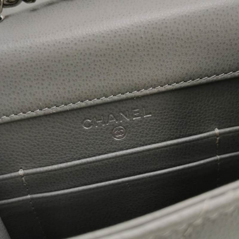 Chanel 牛皮純色字母logo斜背包單肩包-7