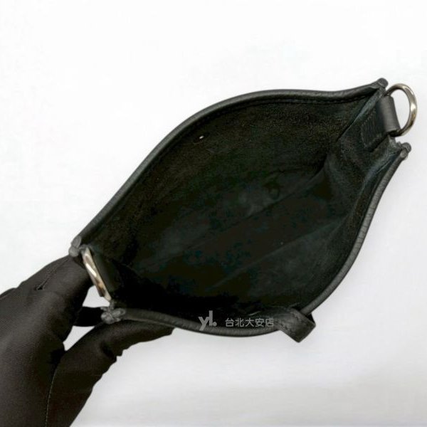 A13813-HERMES Mini Evelyne 89黑色TC皮銀釦斜背包H085945CKAD-5