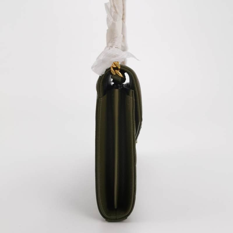 Saint Laurent Envelope牛皮純色YSL標誌斜背包單肩包-3