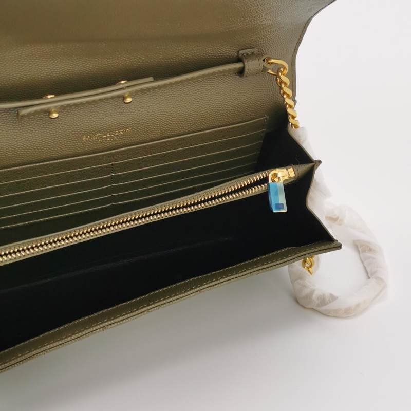 Saint Laurent Envelope牛皮純色YSL標誌斜背包單肩包-6