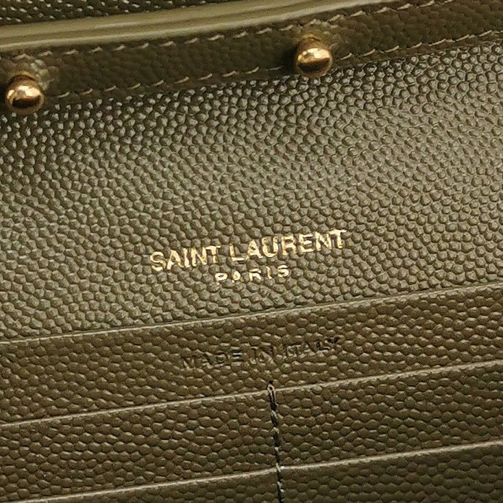 Saint Laurent Envelope牛皮純色YSL標誌斜背包單肩包-7