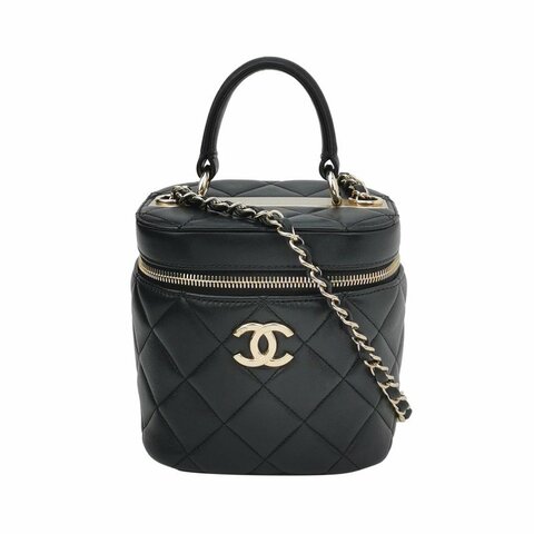 Chanel Trendy CC羊皮純色菱格絎縫雙C標識金屬板斜背包單肩包