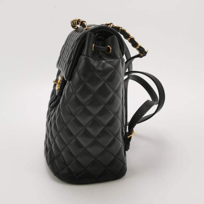 Chanel Urban Spirit牛皮菱格絎縫雙C書包扣雙肩包-2