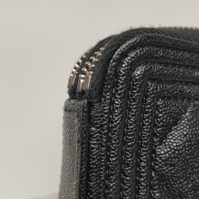 Chanel Boy Bag牛皮菱格絎縫方形雙C鎖扣斜挎包單肩包-13