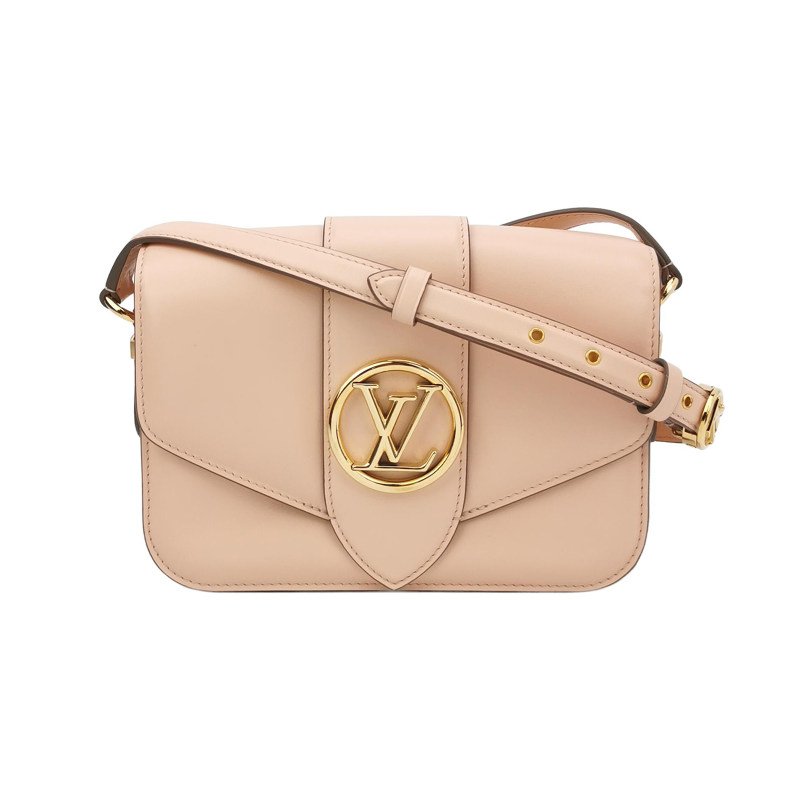 Louis Vuitton (LV) Pont 9中號牛皮純色LV Circle標誌斜背包單肩包晶片款-0