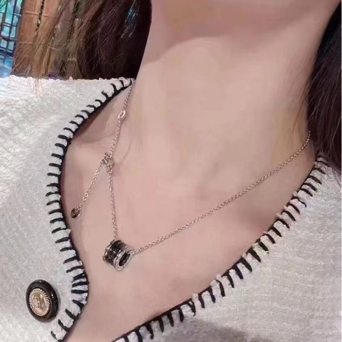 Bvlgari寶格麗 黑陶瓷 慈善款 彈簧 項鍊 男女同款