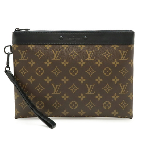 路易威登 (LOUIS VUITTON) 路易威登 Monogram Macassar Pochette To Go 第二件手拿包 棕色/黑色 M82079