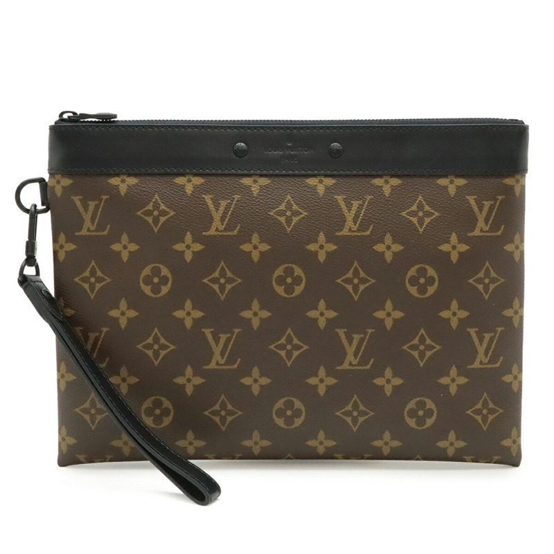 路易威登 (LOUIS VUITTON) 路易威登 Monogram Macassar Pochette To Go 第二件手拿包 棕色/黑色 M82079-1