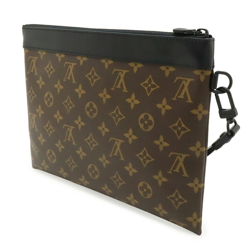 路易威登 (LOUIS VUITTON) 路易威登 Monogram Macassar Pochette To Go 第二件手拿包 棕色/黑色 M82079-2