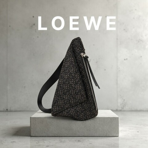 ❤️感恩月❤️折扣最後倒數至5/31‼️【8成新】㊣✨ LOEWE ✨羅威 (附防塵袋)Anton Sling B511A09X09 三角 刺繡 胸包 單車包 斜跨包/二手包/二手精品🌳二手樹屋🌳