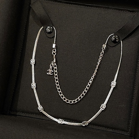 Chanel 香奈兒 25年新款 Choker 七花項鏈 銀色