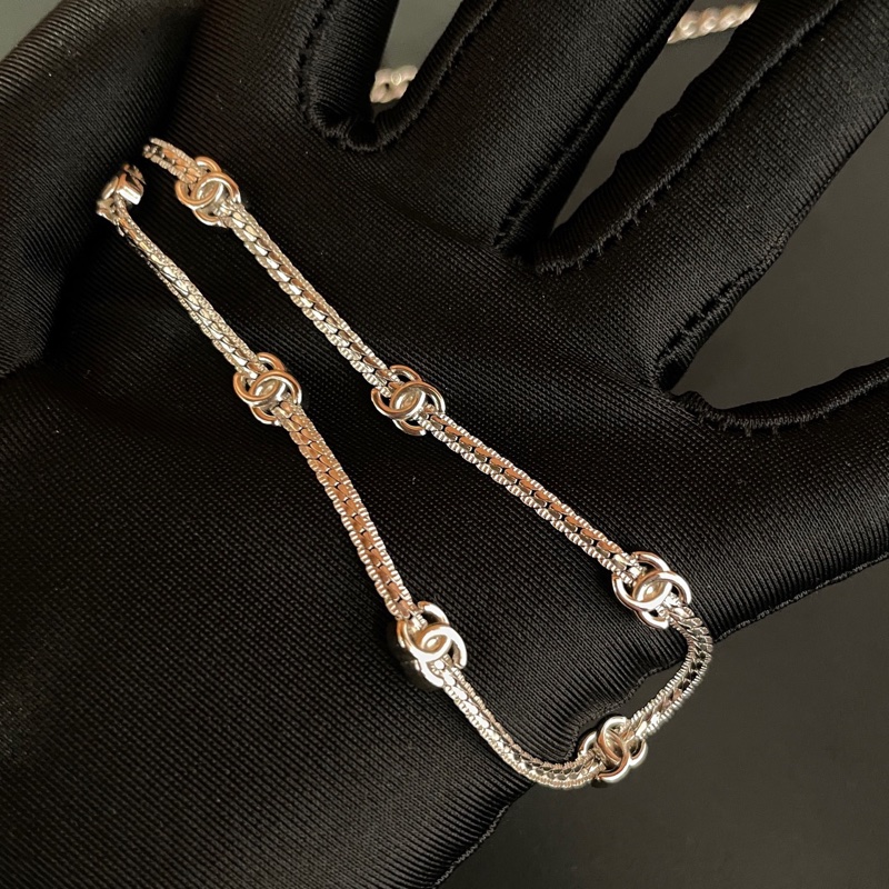 Chanel 香奈兒 25年新款 Choker 七花項鏈 銀色-5