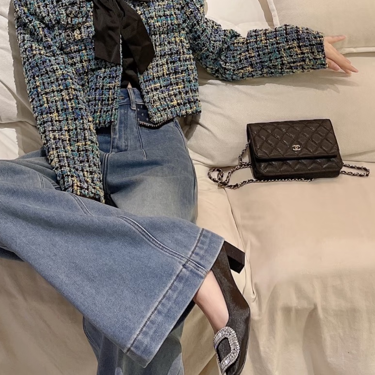 CHANEL香奈兒黑銀荔枝牛皮WOC發財包🤴🏻-2