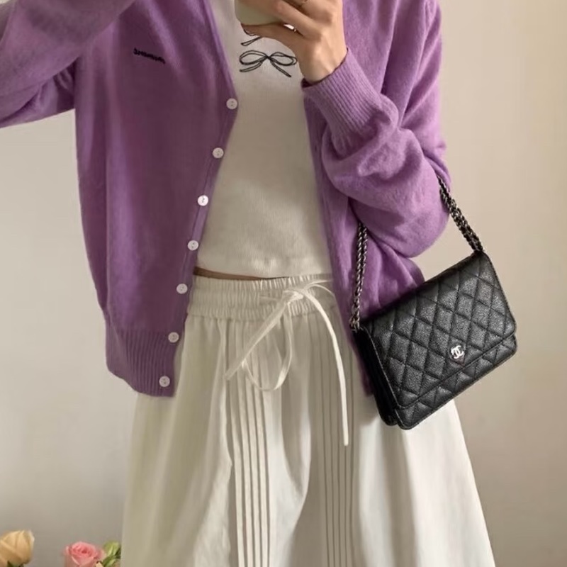 CHANEL香奈兒黑銀荔枝牛皮WOC發財包🤴🏻-9