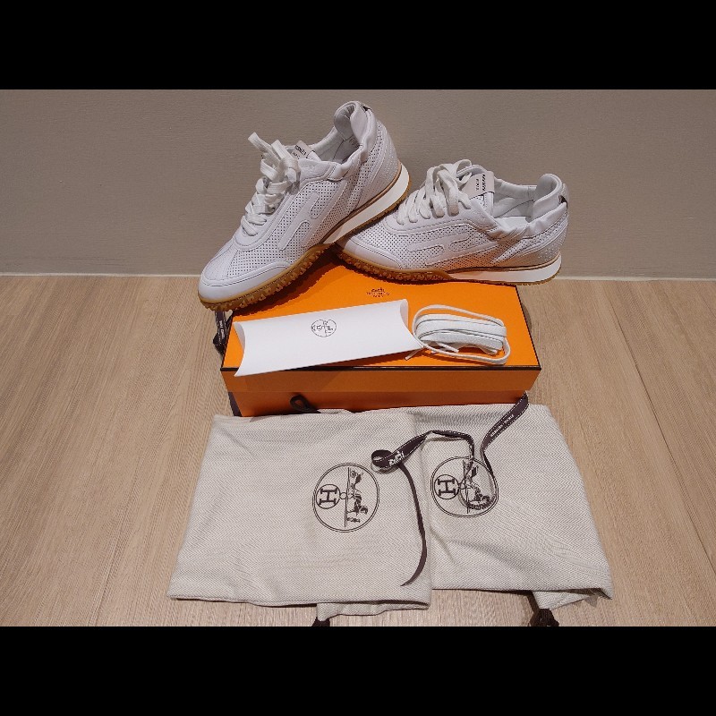 「熱賣-全台缺貨/全新品」Hermes Jet運動鞋/全皮/小白鞋 鞋碼37.5-0