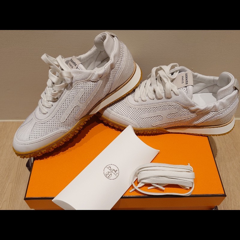 「熱賣-全台缺貨/全新品」Hermes Jet運動鞋/全皮/小白鞋 鞋碼37.5-1
