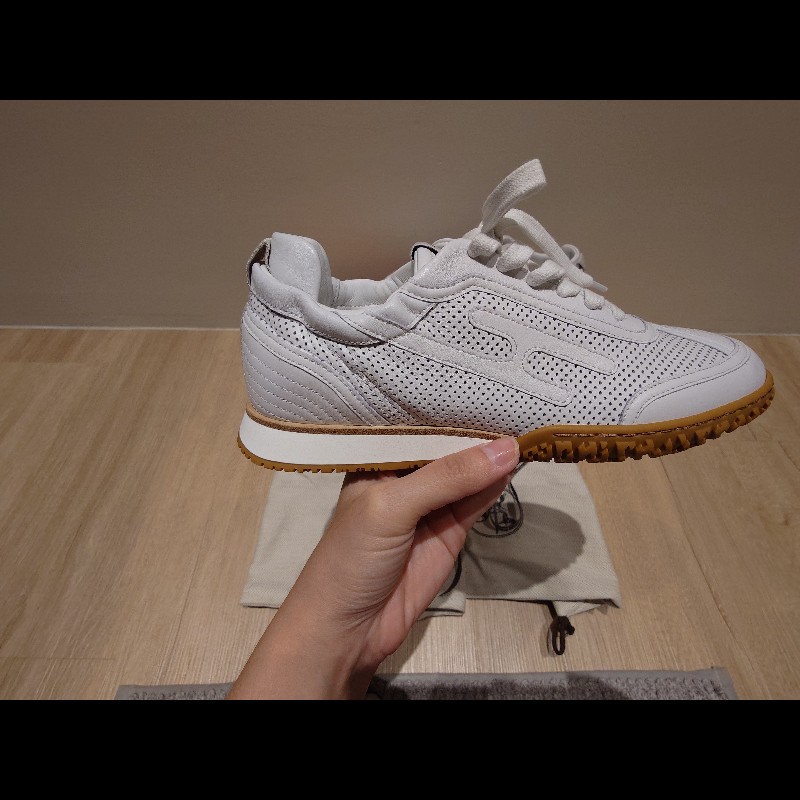 「熱賣-全台缺貨/全新品」Hermes Jet運動鞋/全皮/小白鞋 鞋碼37.5-4