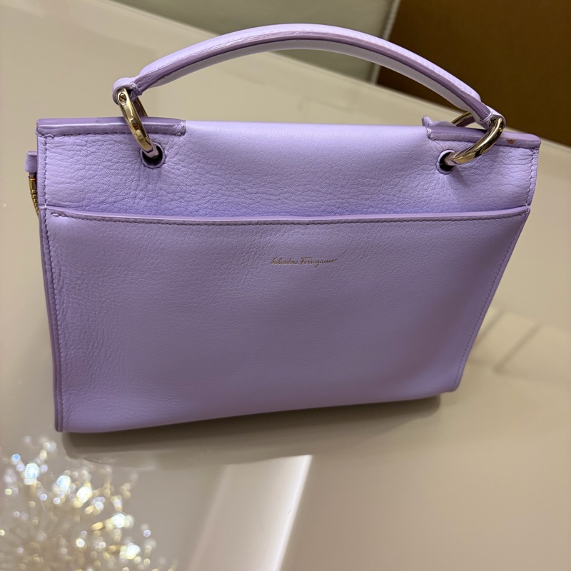 Ferragamo 薰衣草紫手提肩背兩斜背包-7