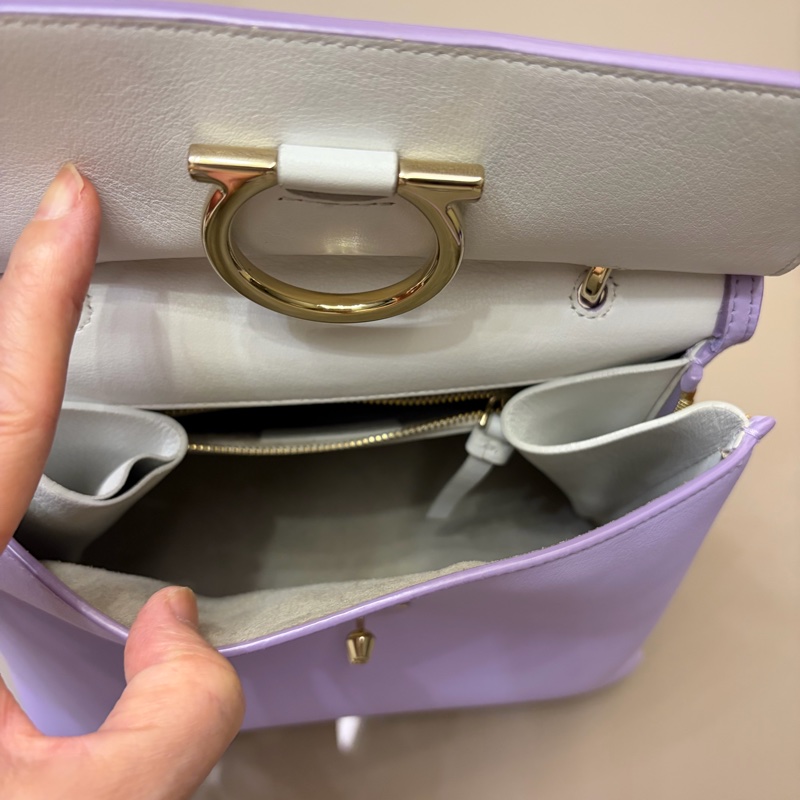 Ferragamo 薰衣草紫手提肩背兩斜背包-9