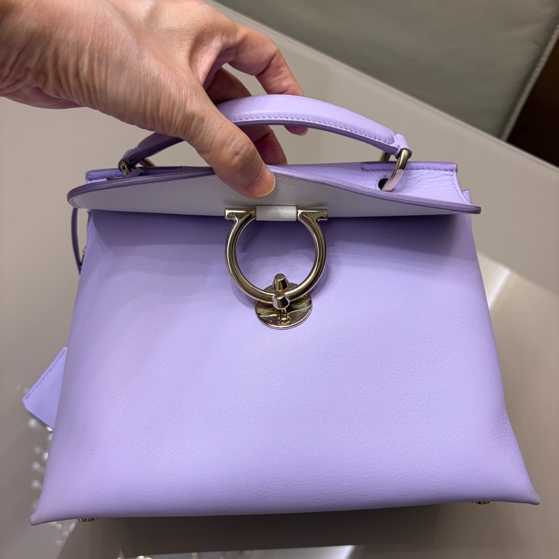 Ferragamo 薰衣草紫手提肩背兩斜背包-12