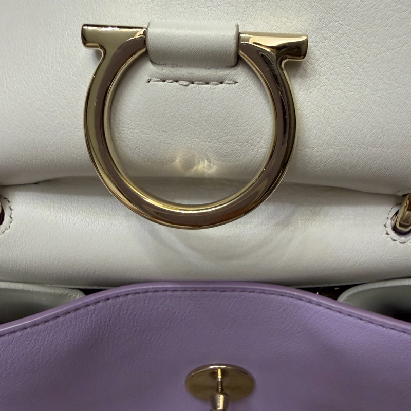 Ferragamo 薰衣草紫手提肩背兩斜背包-14