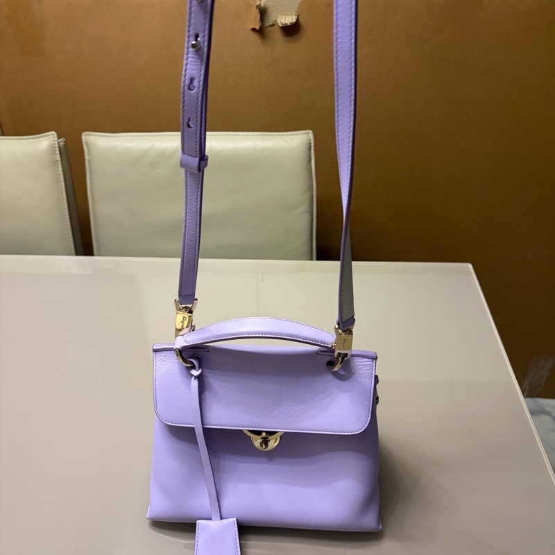 Ferragamo 薰衣草紫手提肩背兩斜背包-5