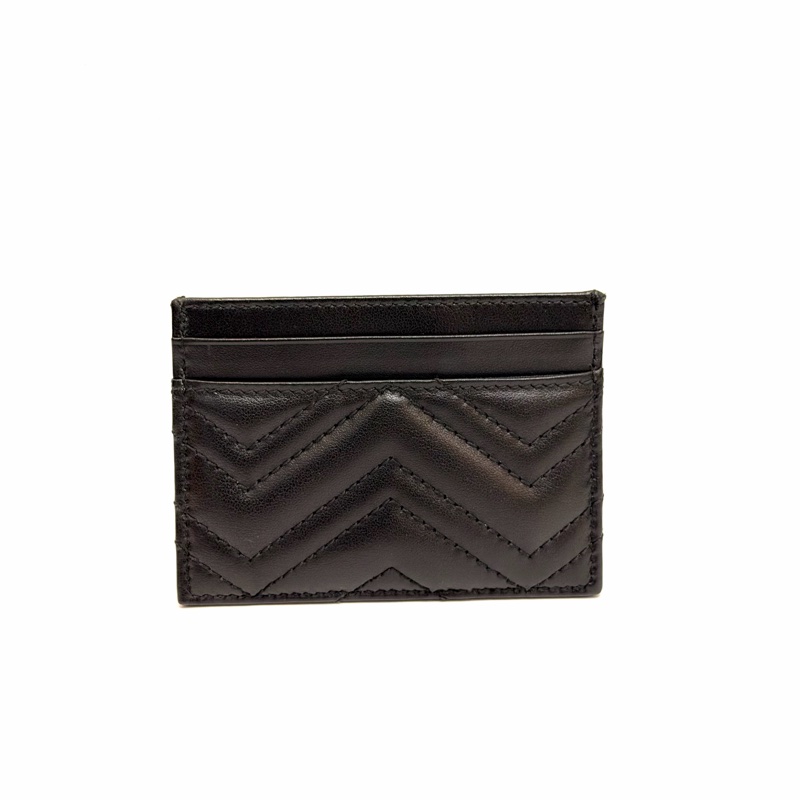 Gucci 黑Marmont 霧金釦4卡卡片套-2