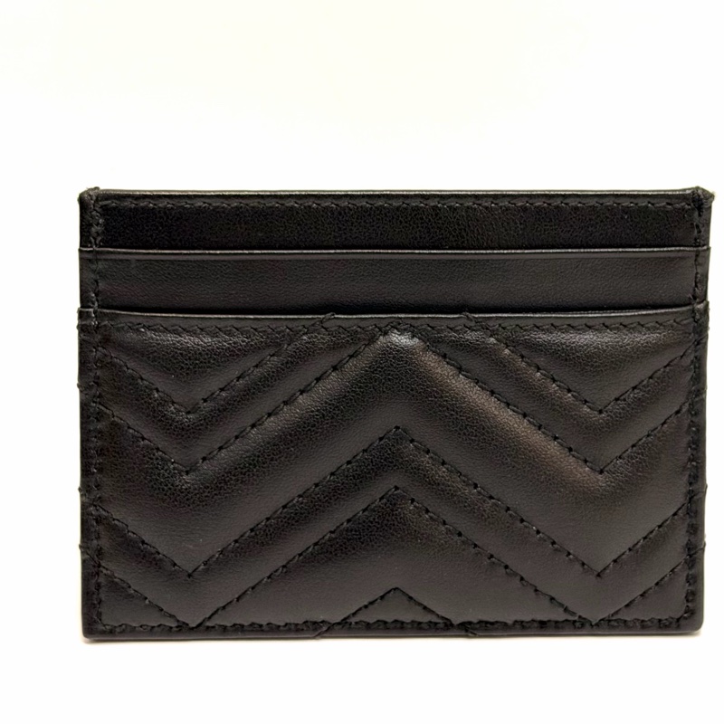 Gucci 黑Marmont 霧金釦4卡卡片套-6