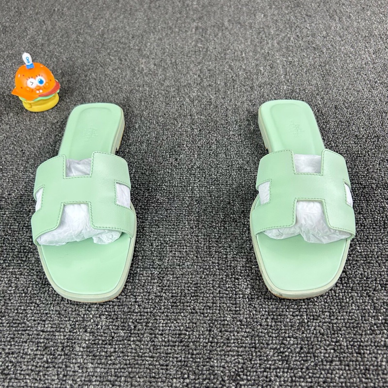 Hermes愛馬仕綠色拖鞋 尺碼：39 🧡已貼底-1