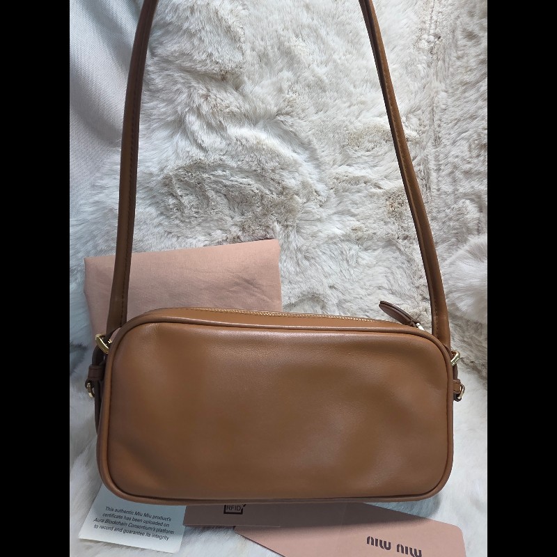Miu Miu Arcadie / Leather Shoulder Bag 皮革肩背包 棕色 美拉德色系-2