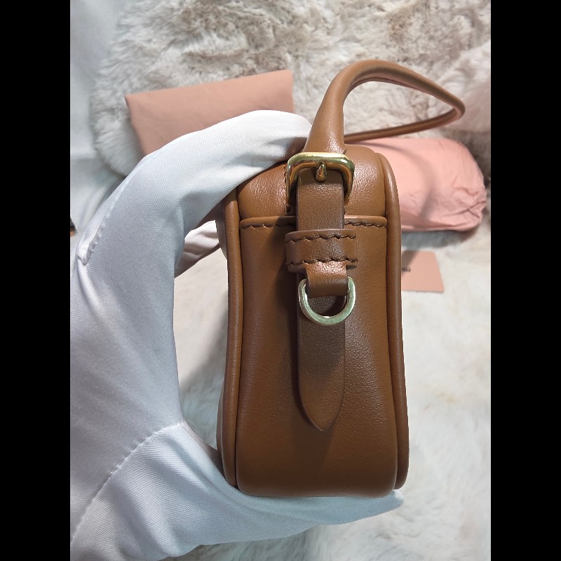 Miu Miu Arcadie / Leather Shoulder Bag 皮革肩背包 棕色 美拉德色系-7