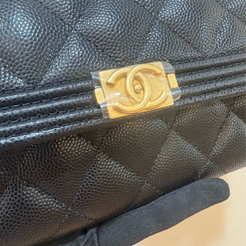 香奈兒 Chanel boy 黑金長夾 全新-1