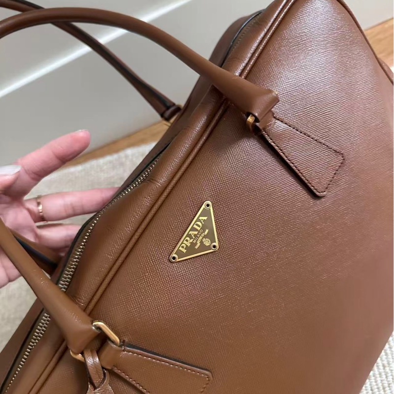 Prada • 摩卡棕金釦長柄保齡球包 35 🤎 全網唯一☝🏻-4