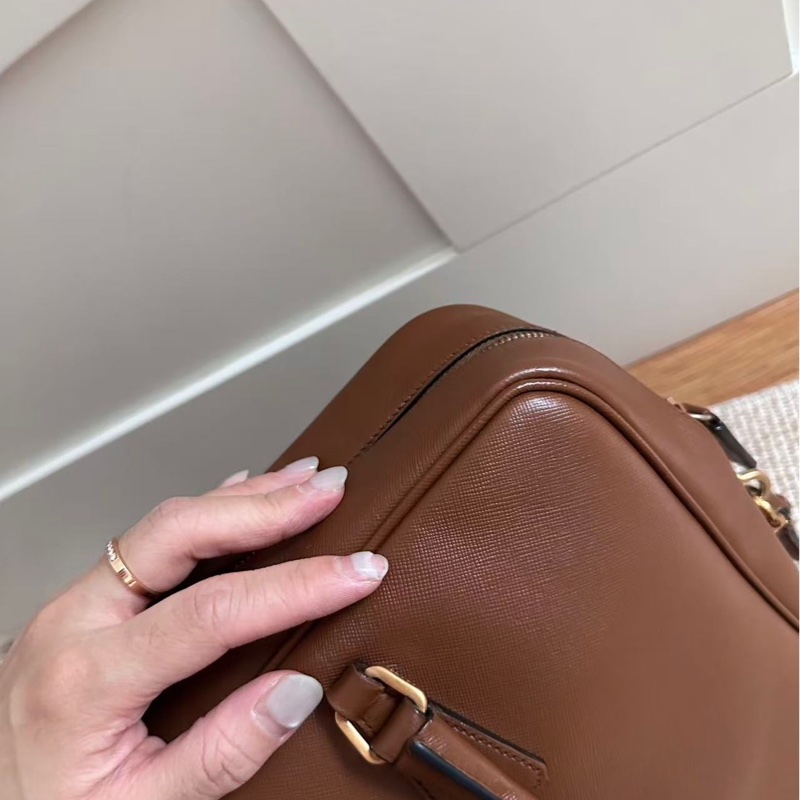 Prada • 摩卡棕金釦長柄保齡球包 35 🤎 全網唯一☝🏻-17