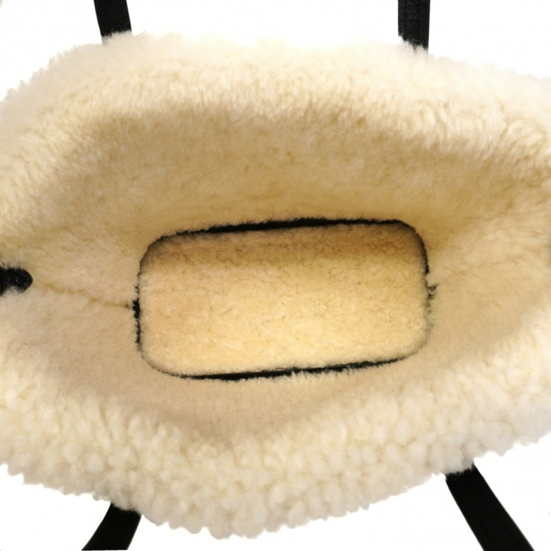 路易威登 Monogram Shearling Neverfull Inside Out BB 手提包 M26315 棕白色兩用包，女士款-3