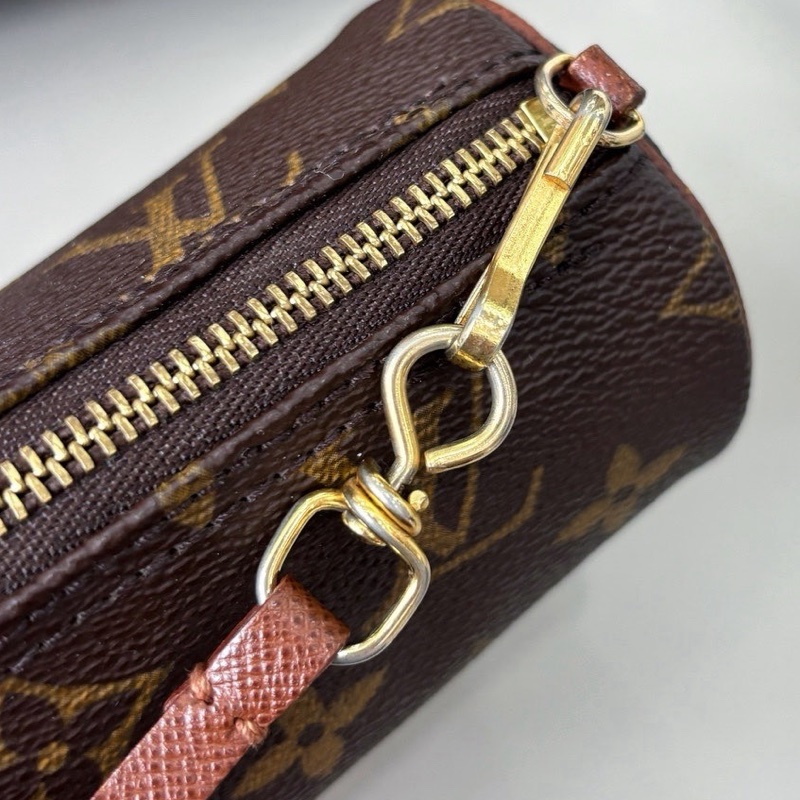 【狀況良好】Louis Vuitton 路易威登 LV 老花紅皮30cm圓桶子母包手提單肩包-8
