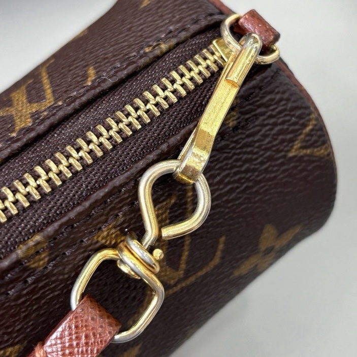 【狀況良好】Louis Vuitton 路易威登 LV 老花紅皮30cm圓桶子母包手提單肩包-11