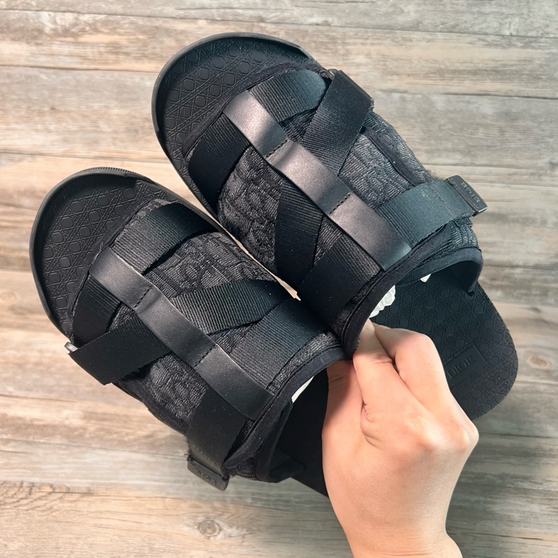 DIOR 迪奧 Alpha Oblique 涼鞋 拖鞋 戰術拖鞋 黑色 44碼-4