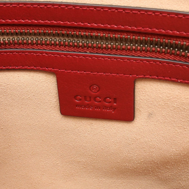 GUCCI GG Marmont 鏈條肩背包 524578 紅色皮革 GHW 二手 女士-3