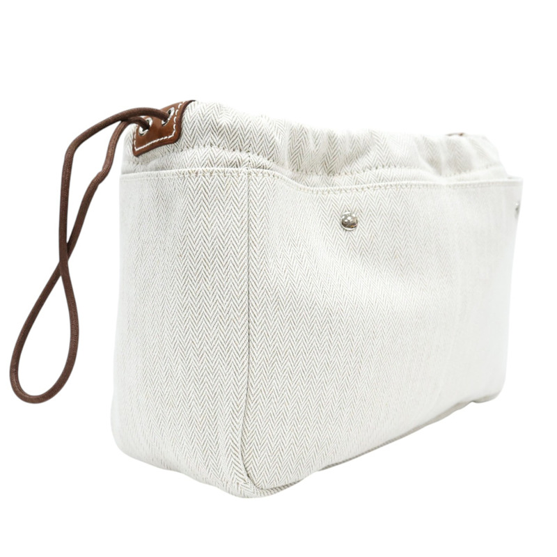 米色 帆布 Fourbi 25 Pouch 收納包【HERMES 愛馬仕】 H063913CKAA-1