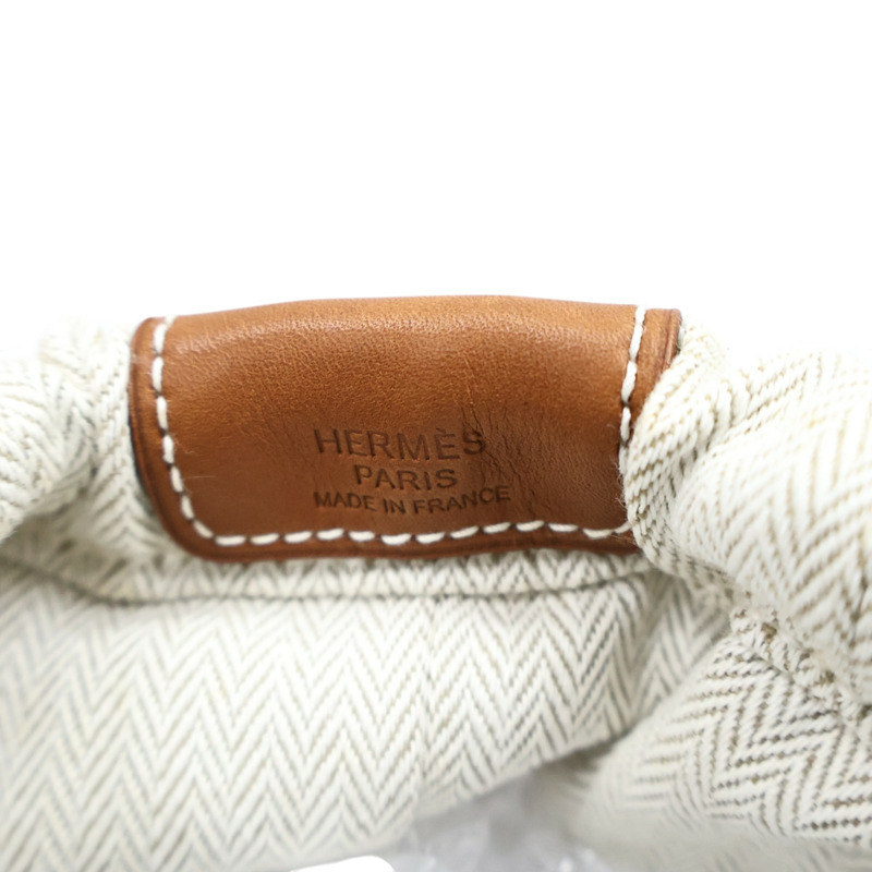 米色 帆布 Fourbi 25 Pouch 收納包【HERMES 愛馬仕】 H063913CKAA-4