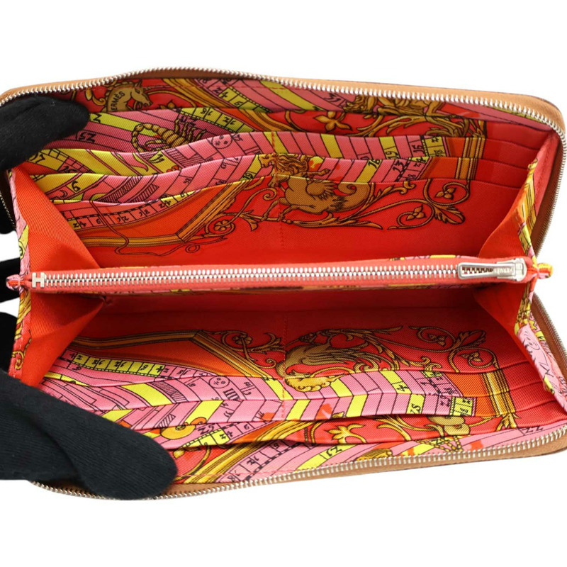 金棕色 Epsom牛皮 Silk'In 拉鏈 長夾 口R刻【HERMES 愛馬仕】 H069645CK-2