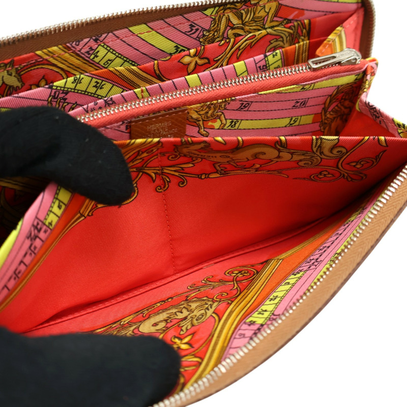 金棕色 Epsom牛皮 Silk'In 拉鏈 長夾 口R刻【HERMES 愛馬仕】 H069645CK-4